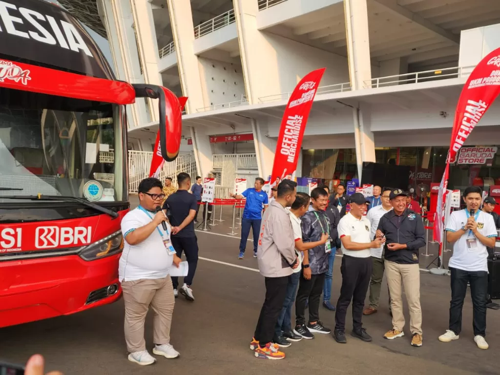Peluncuran bus baru Timnas Indonesia. (Dok. Humas BRI)
