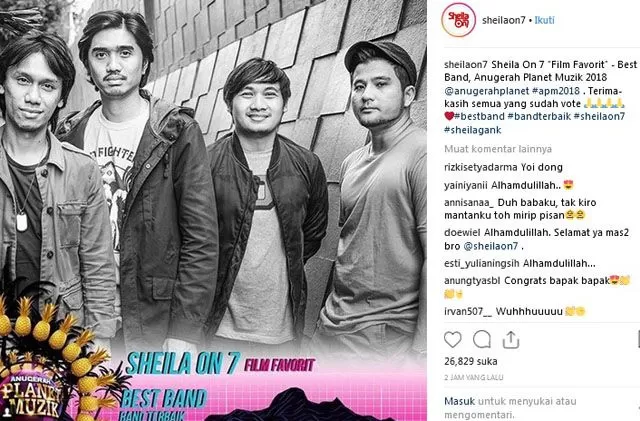 Sheila on 7 Didapuk Jadi Band Terbaik di Anugerah Planet Muzik