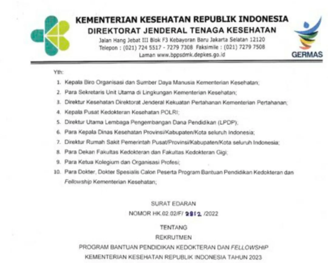 Kabar Baik! Kemenkes Tambah Kuota Beasiswa Kedokteran Dan Fellowship ...