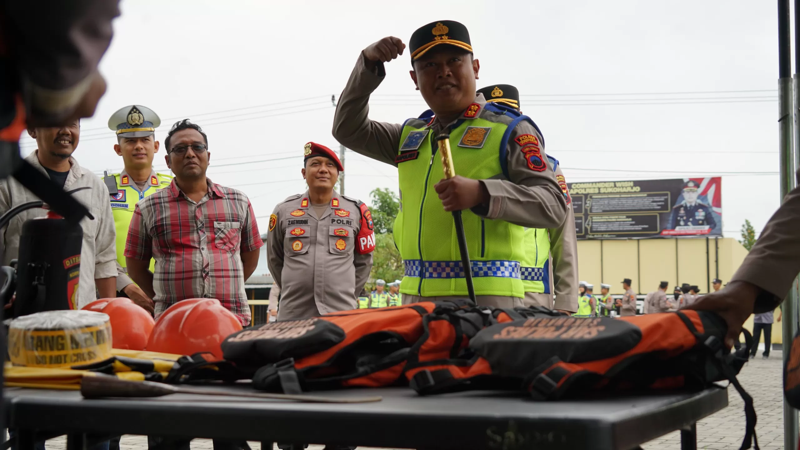 Usai Dua Kali Gempa, Kapolres Sukoharjo Pimpin Apel Kesiapsiagaan Bencana (Kliksolonews/dok)