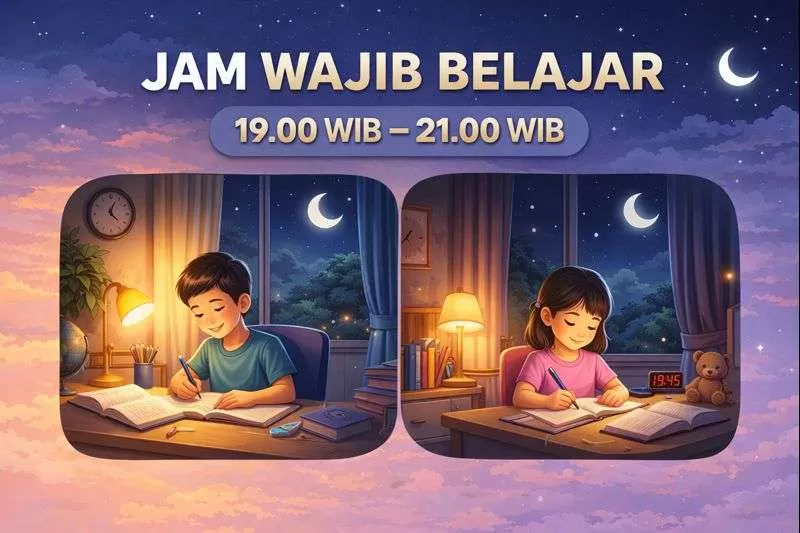Solo Terapkan Jam Wajib Belajar Malam, Wali Kota Respati Tekankan Peran Orang Tua. (KlikSoloNews/dok AI)