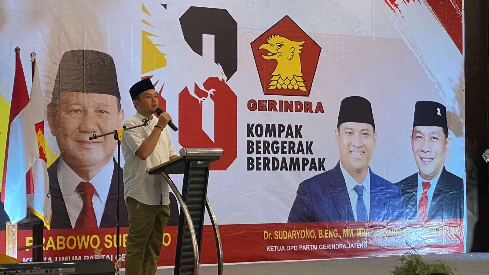 Hadiri HUT ke-18 Gerindra, Respati Ardi Dorong Kader Dekati Anak Muda. (KlikSoloNews/dok)