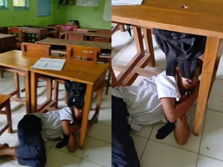 Viral Video Siswa SMP Tertidur saat Puasa, Guru di Sragen Bangunkan dengan Lembut. (KlikSoloNews/dok)