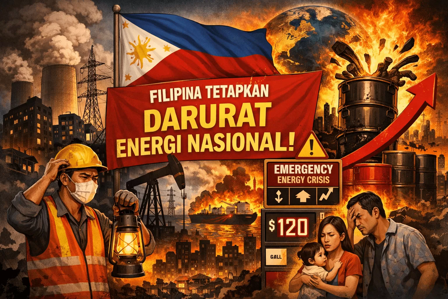 Filipina Tetapkan Darurat Energi Nasional Akibat Lonjakan Harga Minyak Dunia. (KlikSoloNews/dok Ilustrasi AI)