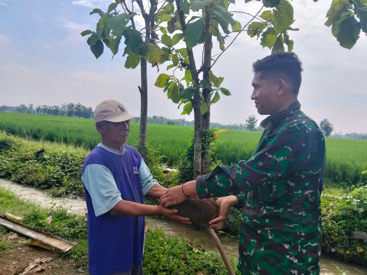 Kakek Sutarno Jadi Inspirasi, TMMD Sragen Diperkuat Semangat Gotong Royong. (KlikSoloNews/dok)