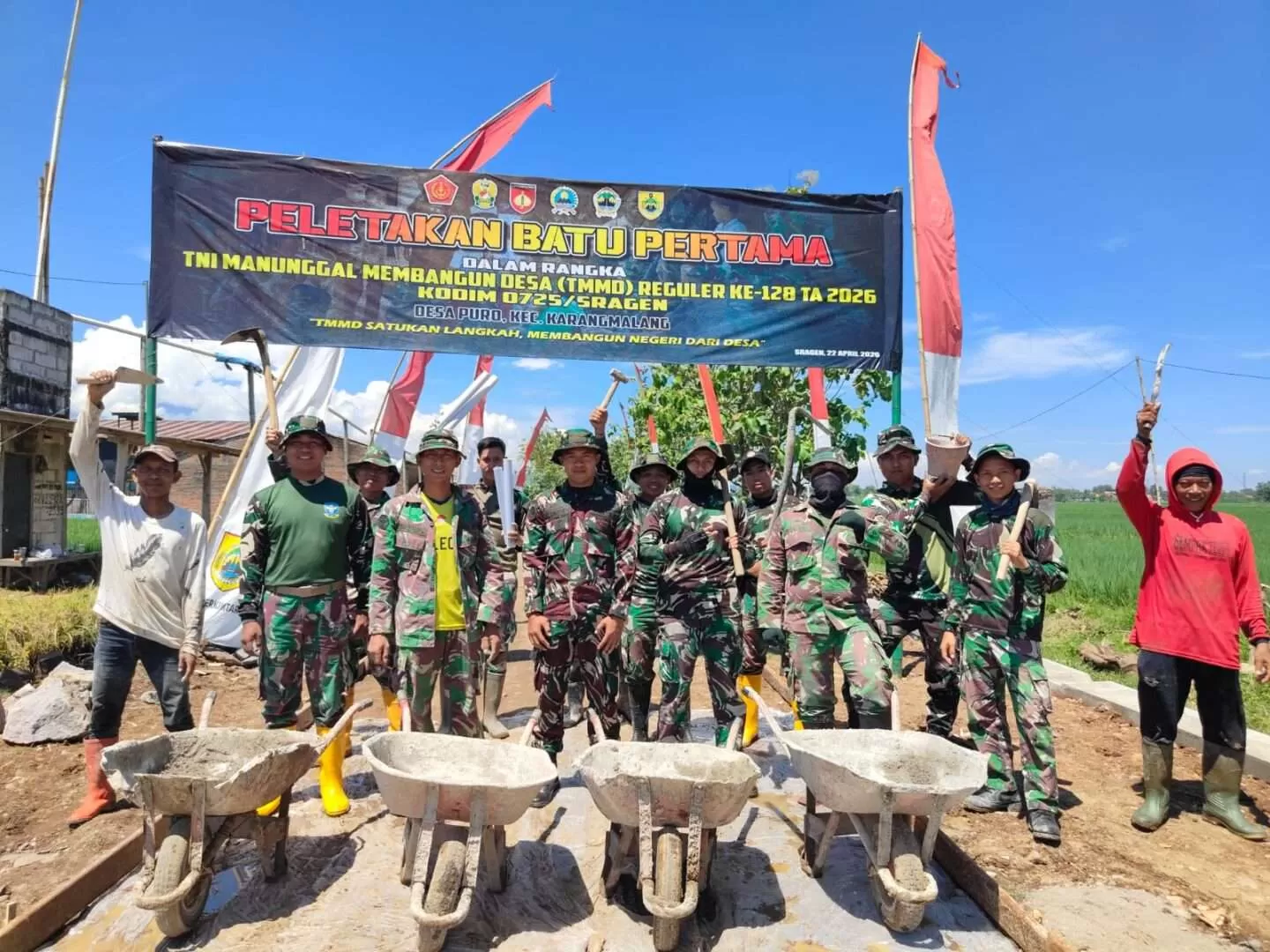 Pasukan Arhanud Tiba di Sragen, Siap Sukseskan TMMD Reguler ke-128 di Desa Puro. (KlikSolonews/dok)