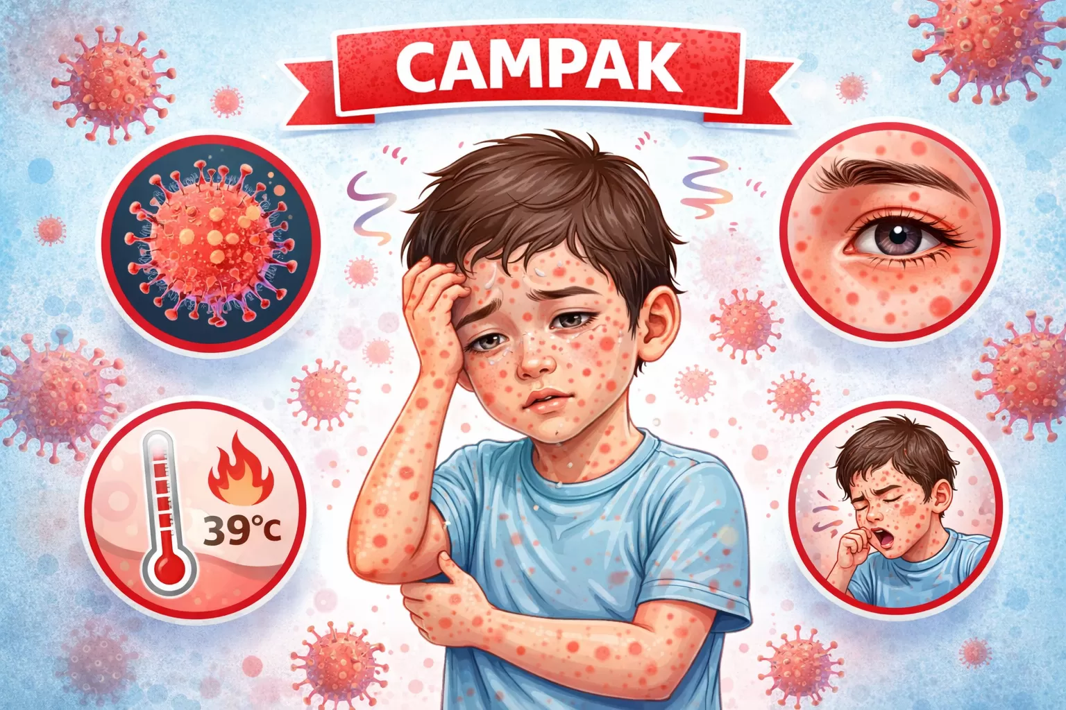 55 Kasus Suspek Campak Ditemukan di Karanganyar, Imunisasi Jadi Sorotan Utama. (KlikSoloNews/dok AI)