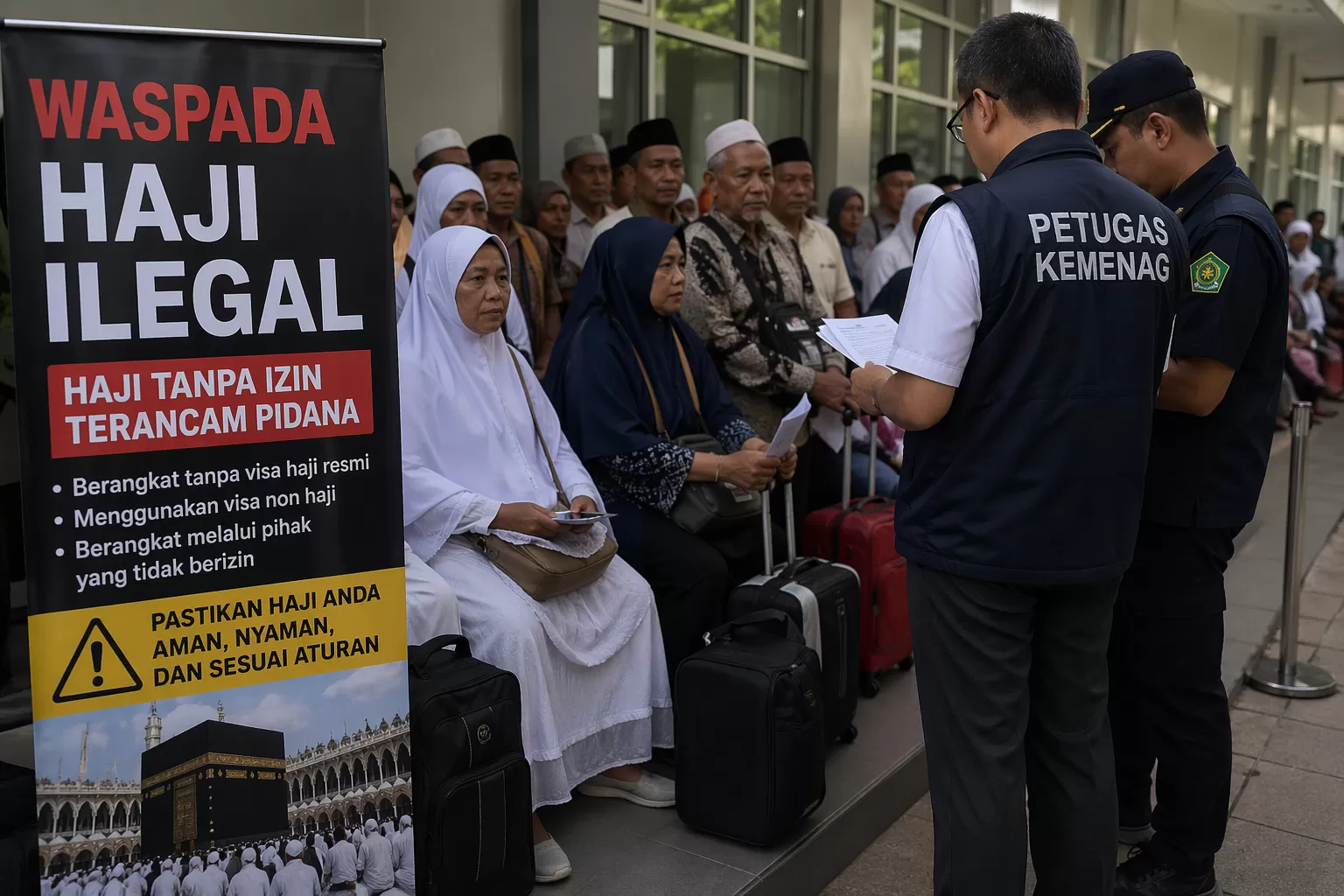Pemerintah Perkuat Pengawasan Haji, Polri dan Kemenhaj Bersinergi Berantas Haji Ilegal. (KlikSoloNews/dok AI)