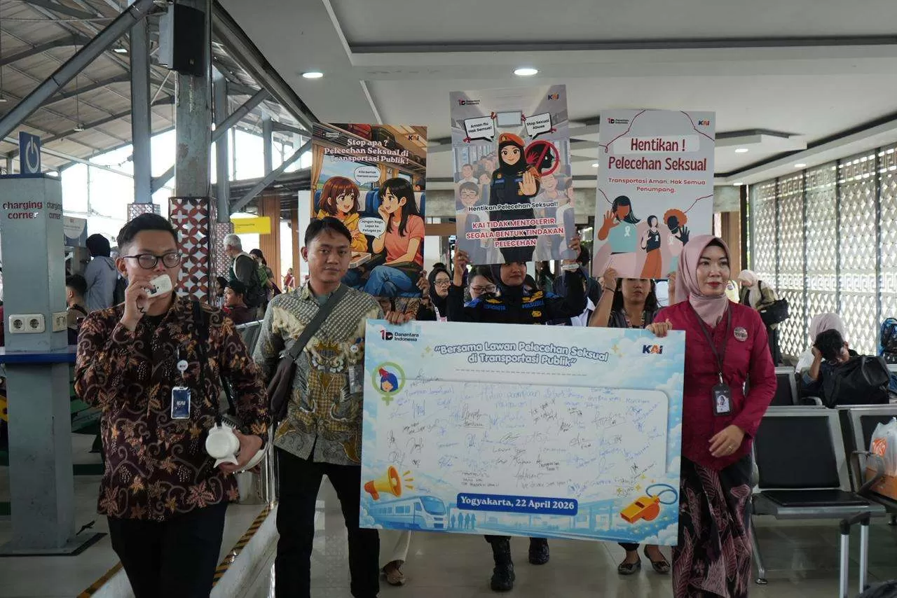 Peringati Hari Kartini, KAI Daop 6 Yogyakarta Kampanyekan Anti Pelecehan Seksual di Stasiun Lempuyangan. (KlikSoloNews/dok KAI)