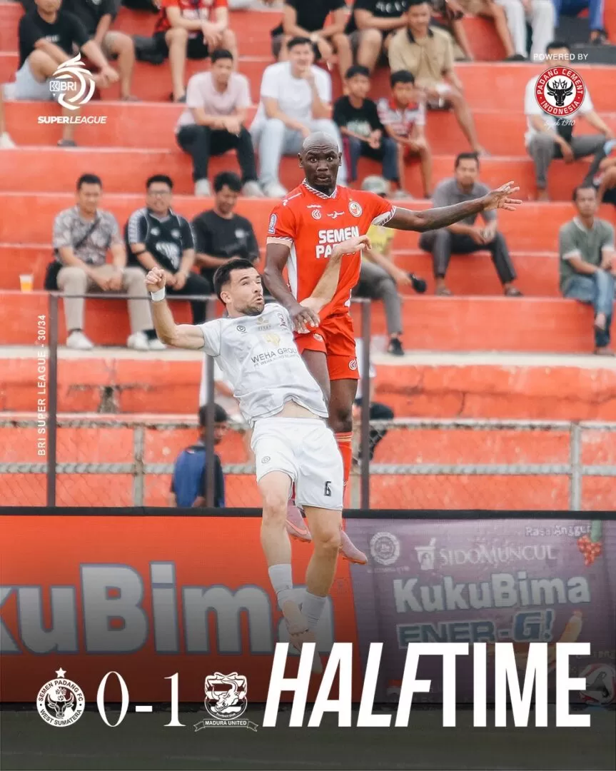 Klasemen Sementara Super League: Kalahkan Semen Padang 1-0, Madura United Kirim Persis Solo ke Zona Degradasi. (KlikSoloNews/dok X Semen Padang)