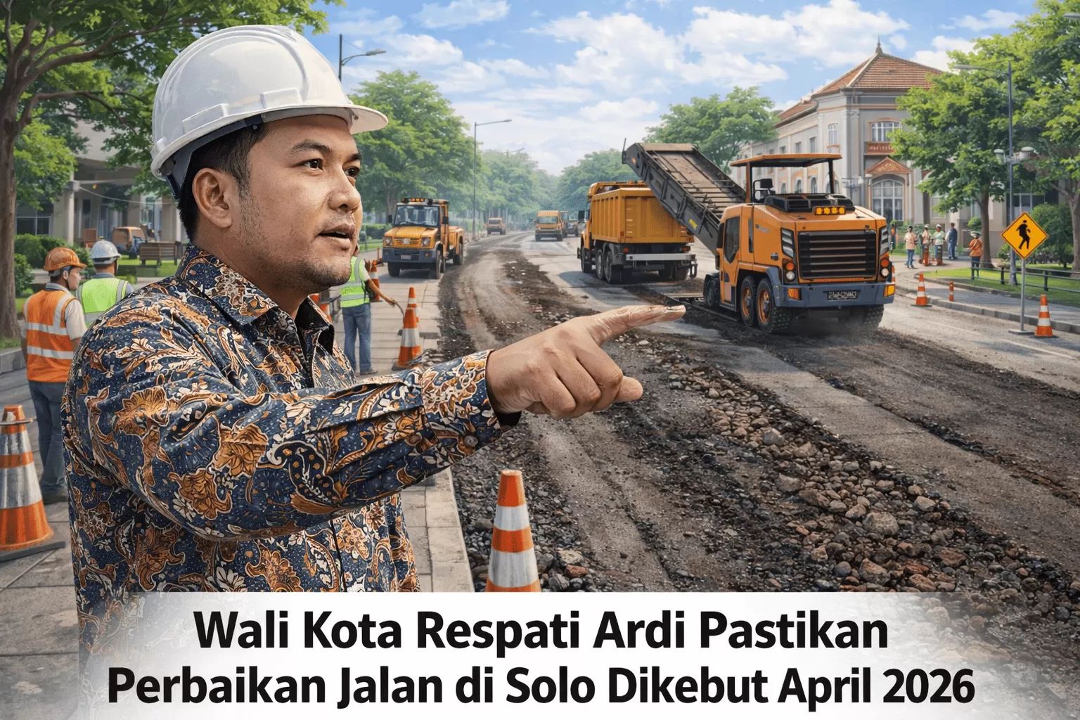 Wali Kota Respati Ardi Pastikan Perbaikan Jalan di Solo Dikebut April 2026. (KlikSoloNews/dok AI)