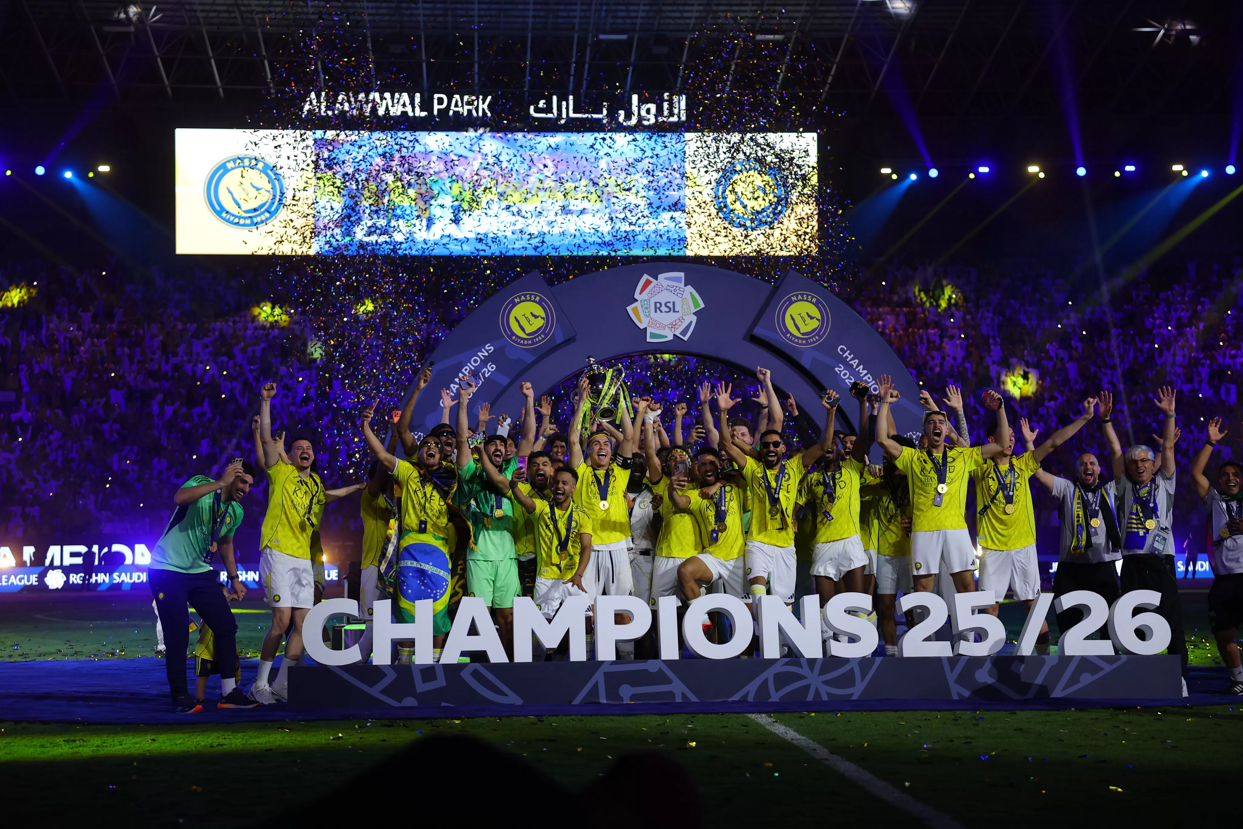 Hasil Liga Arab Saudi: Cristiano Ronaldo Bawa Al Nassr Juara Usai Libas Damac 4-1. (KlikSoloNews/X Al Nassr)