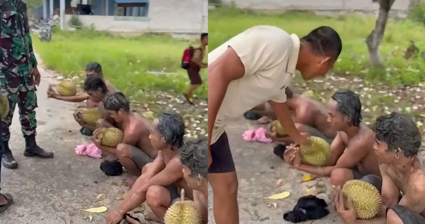Viral! Delapan Pemuda Diduga Pencuri Durian Montong Diarak Keliling Desa Sebelum Diserahkan ke Polisi. (KlikSoloNews/dok)