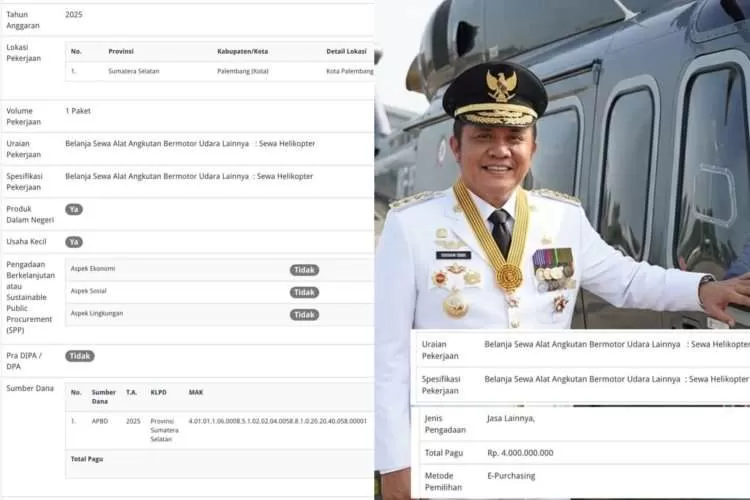 Gubernur Kaltim Kalah Heboh! Disindir “Gubernur Helikopter”, Herman Deru Tuai Amarah Publik di Sumatera Selatan. (KlikSoloNews/dok)