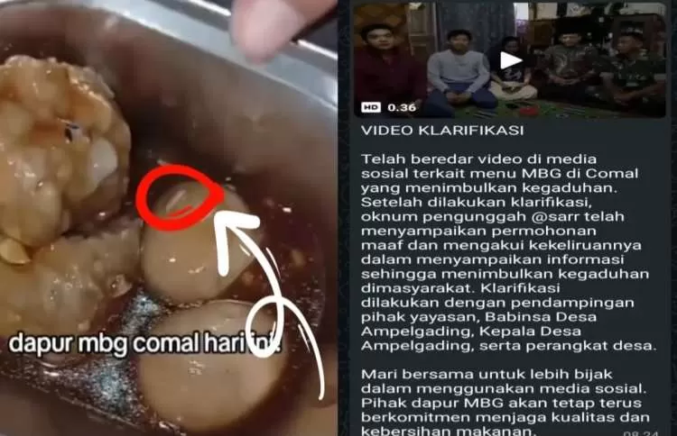 Viral di Media Sosial! Belatung Ditemukan di Menu MBG SMA di Comal Pemalang, Pengunggah Video Malah Minta Maaf. (KlikSoloNews/dok)