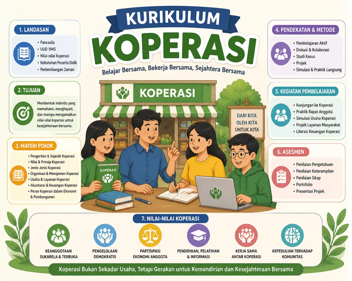 Jawa Tengah Jadi Pelopor, Kurikulum Koperasi Diterapkan dari SD hingga SMA. (KlikSoloNews/dok AI)