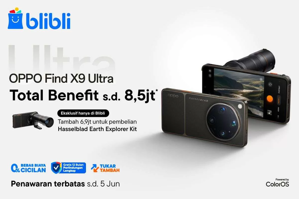 OPPO Find X9s dan X9 Ultra Resmi Meluncur, Dapatkan Bonus dan Diskon Menarik di Blibli. (KlikSoloNews/dok BliBli)