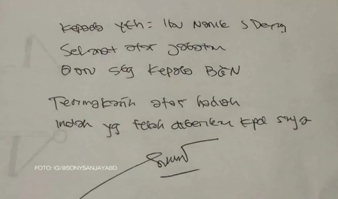 Jadi Tersangka Korupsi BGN, Sony Sanjaya Tulis Pesan Menyentuh untuk Kepala BGN Nanik S Deyang. (KlikSoloNews/dok tangkapan Instagram)