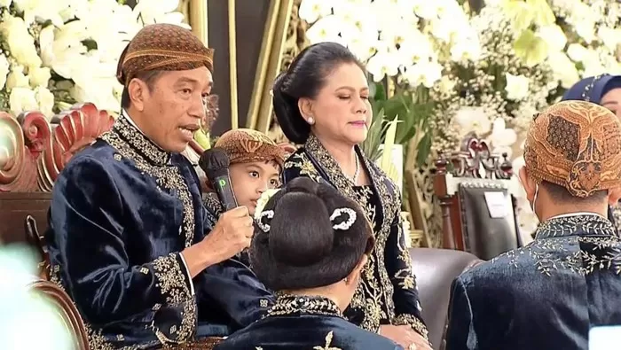 Wejangan Jokowi dalam acara ngunduh mantu (Dok tangkapan layar)