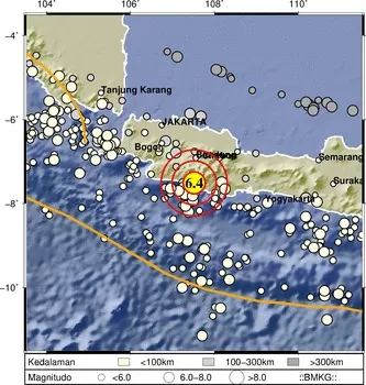 Gempa bumi dengan kekuatan M 6,4 kembali mengguncang wilayah Garut,Jawa Barat.