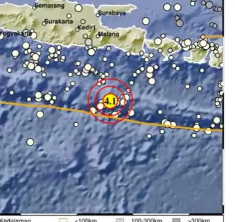Update Gempa Jember, magnitudo 6,0 di Samudra Hindia (Dok BMKG 