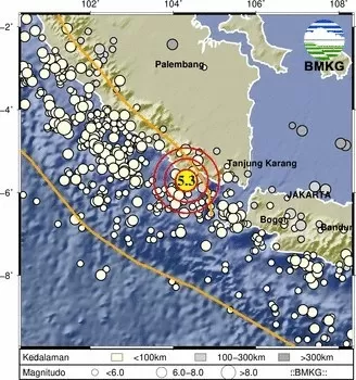Gempa terkini mengguncang Lampung.