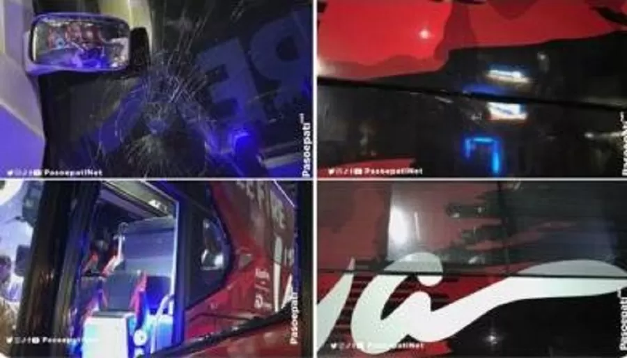 Bus Persis Solo dilempar batu, polisi dalami peran 7 terduga pelaku (Dok Twitter)