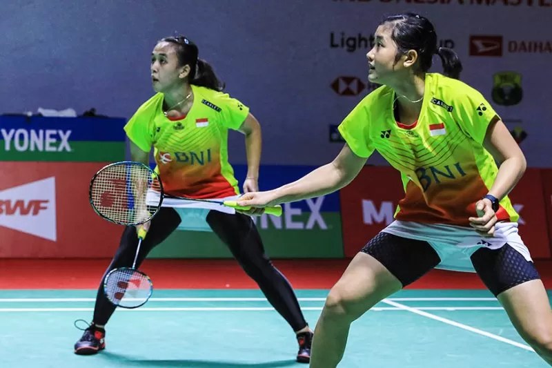 Hasil 16 besar Swiss Open 2023 salah satunya menampilkan perjuangan Febriana Dwipuji Kusuma/Amalia Cahaya Pratiwi. (Foto: PBSI)