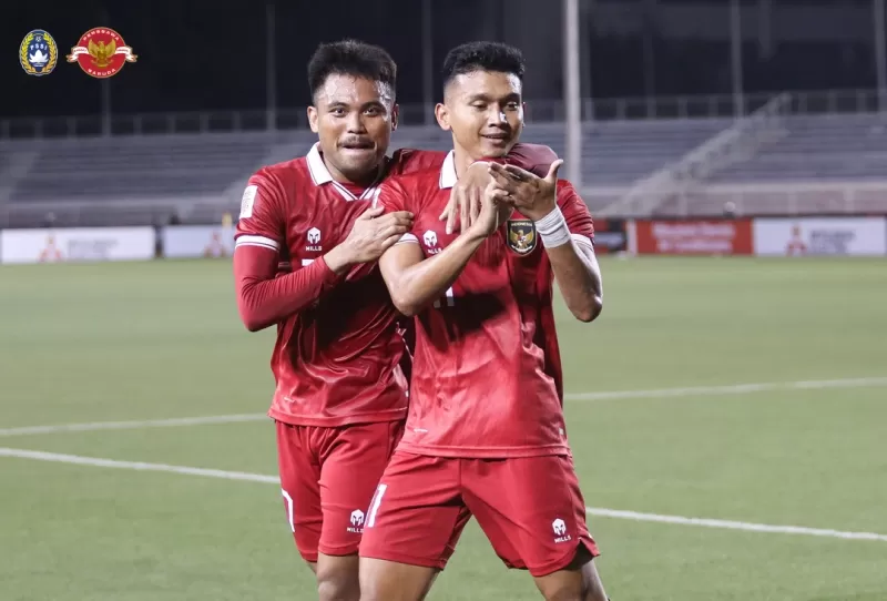 Hasil babak pertama Filipina Vs Indonesia menghasilkan keunggulan Indonesia salah satunya melalui gol Dendy Sulistyawan. (Foto: PSSI)