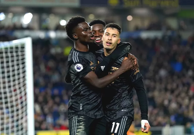 Hasil dan klasemen Liga Inggris hingga Minggu 1 Januari 2023 salah satunya kemenangan 4-2 Arsenal di markas Brighton. (Foto: Twitter Livescore) 