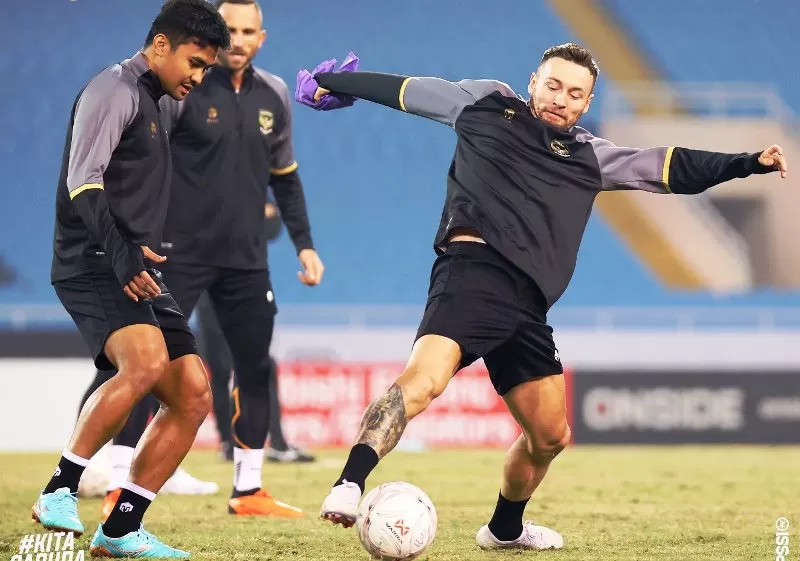 Indonesia latihan adu penalti jelang leg kedua semifinal Piala AFF 2022 di markas Vietnam. (Foto: PSSI)