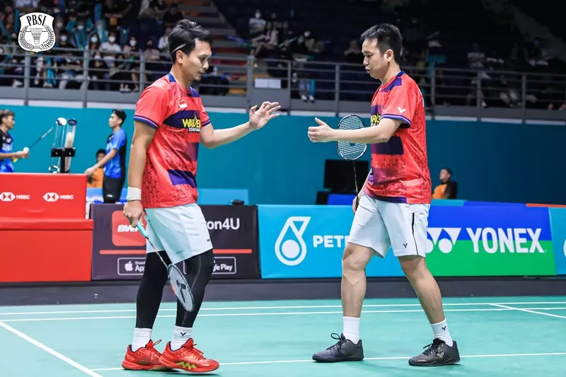 Mohammad Ahsan-Hendra Setiawan jadi salah satu dari lima wakil Indonesia yang akan bertarung pada babak perempat final Malaysia Open 2023. (Foto: PBSI)