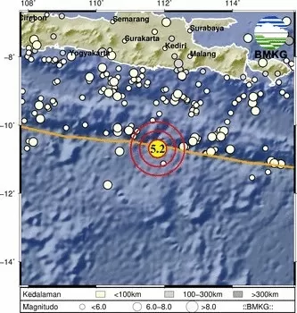 Gempa M 5,2 guncang Jawa Tengah.