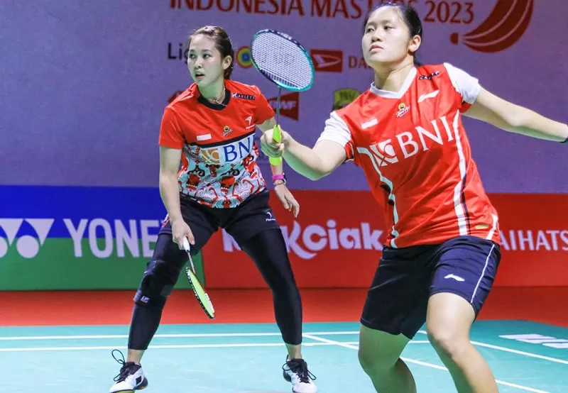 Hasil 16 besar Thailand Masters 2023 salah satunya menyajikan perjuangan Lanny Tria Mayasari dan Ribka Sugiarto. (Foto: PBSI)