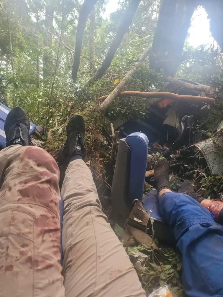 Gambar yang diduga kuat di lokasi heli bell milik Polda Jambi yang jatuh.