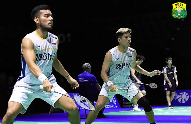Hasil Orleans Masters 2023 hari kedua salah satunya menyajikan perjuangan ganda putra Indonesia, Pramudya Kusumawardana/Yeremia Rambitan. (Foto: PBSI)