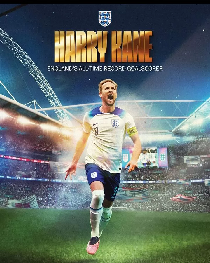 Wayne Rooney ucapkan selamat kepada Harry Kane (sumber: instagram official Timnas Inggris)