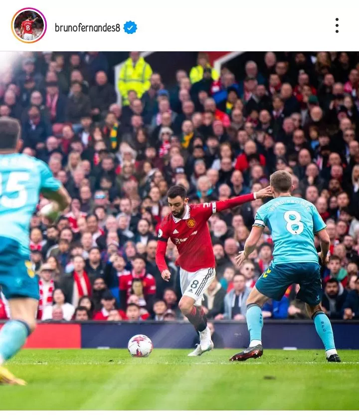 Bruno Fernandes tampil apik saat kalahkan Nottingham Forest (sumber: instagram official Bruno Fernandes)