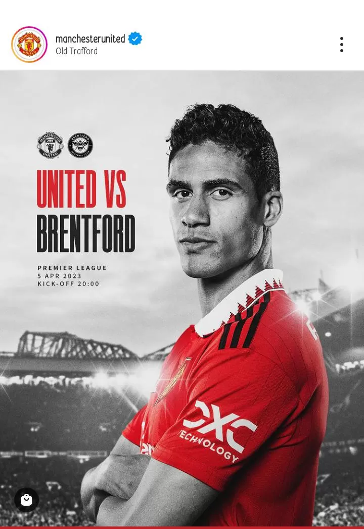 Jalani misi wajib menang lawan Brentford di Liga Inggris malam ini. MU masih trauma kalah. (sumber: instagram official Manchester United)