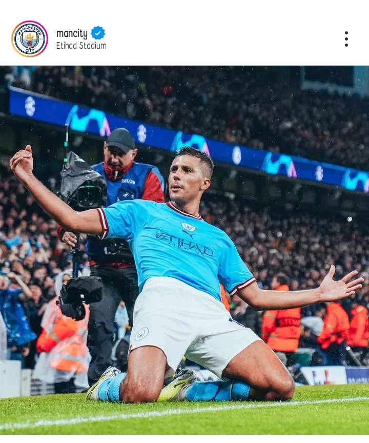 Rodri Hernandez jadi bintang kemenangan Manchester City (sumber: instagram official Manchester City)