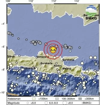 Gempa bumi Magnitudo 6,6 guncang Tuban, Jawa Timur.