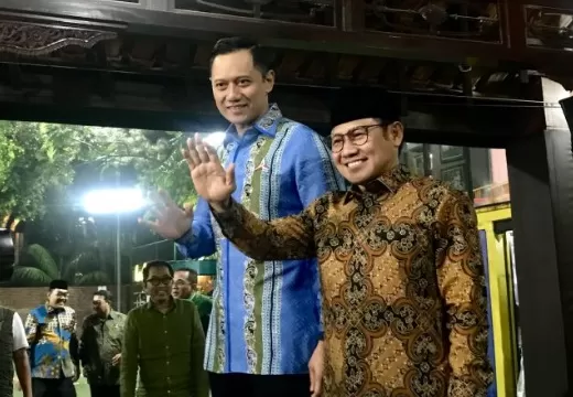 Ketum PKB Cak Imin disambut AHY di Cikeas