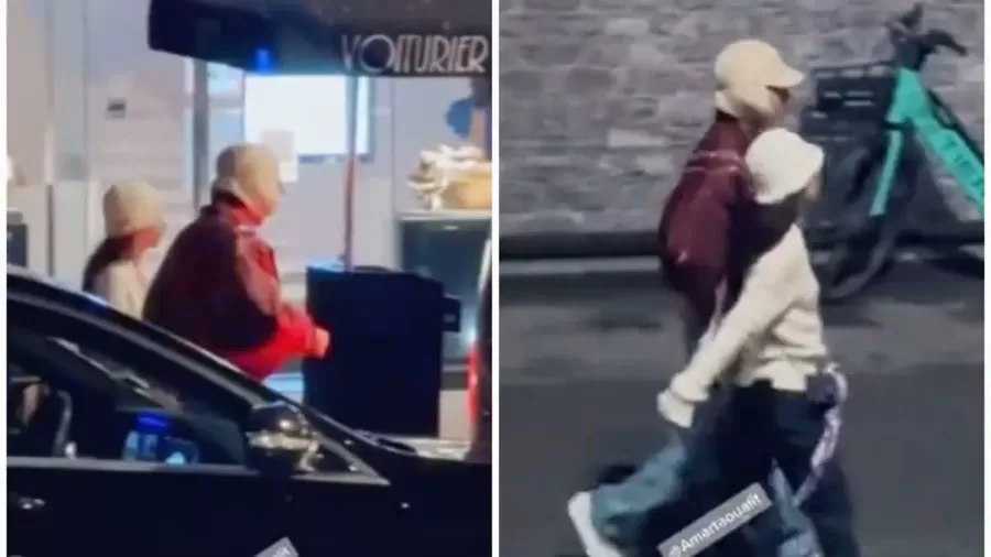  V BTS dan Jennie BLACKPINK di Paris. (Twitter)