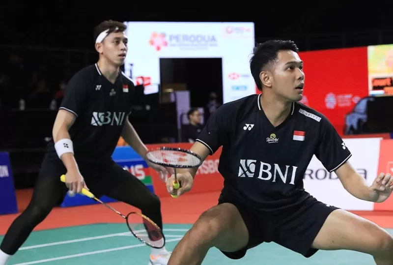 Hasil Malaysia Masters 2023 hari pertama menyajikan kekalahan Fajar Alfian/Rian Ardianto di babak 32 besar. (Foto: PBSI)
