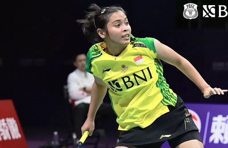 Hasil perempat final Piala Sudirman 2023. Gregoria Mariska Tunjung ditundukkan tunggal putri China, Chen Yu Fei. (Foto: PBSI)