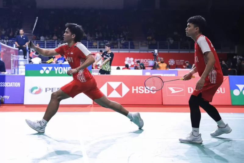 Jadwal semifinal Malaysia Masters 2023 hari ini salah satunya menampilkan pasangan Leo Carnando/Daniel Marthin di nomor ganda putra. (Foto: PBSI)
