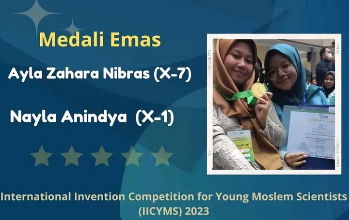 Ayla Zahara Nibras dan Nayla Anindya, siswi MAN 4 Jakarta yang berhasil meraih medali emas IICYMS. Foto: Kemenag