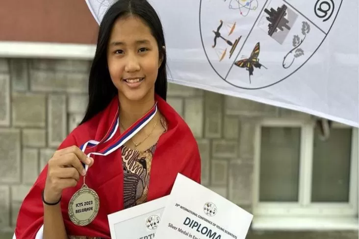 Teresa Azarel Gayatri Lamiang, siswi kelas 2 SMP Montessori Yogyakarta juara penelitian internasional (Dok Istimewa)