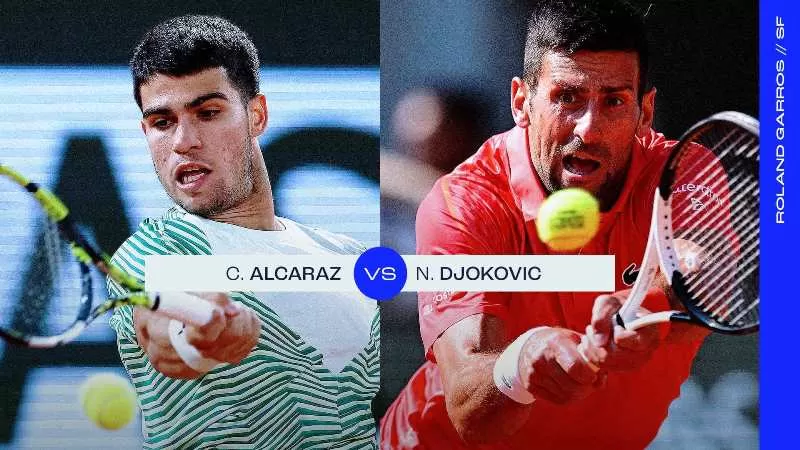 Jadwal semifinal Prancis Terbuka 2023 di tunggal putri mempertemukan Carlos Alcaraz Vs Novak Djokovic. (Foto: atptour)