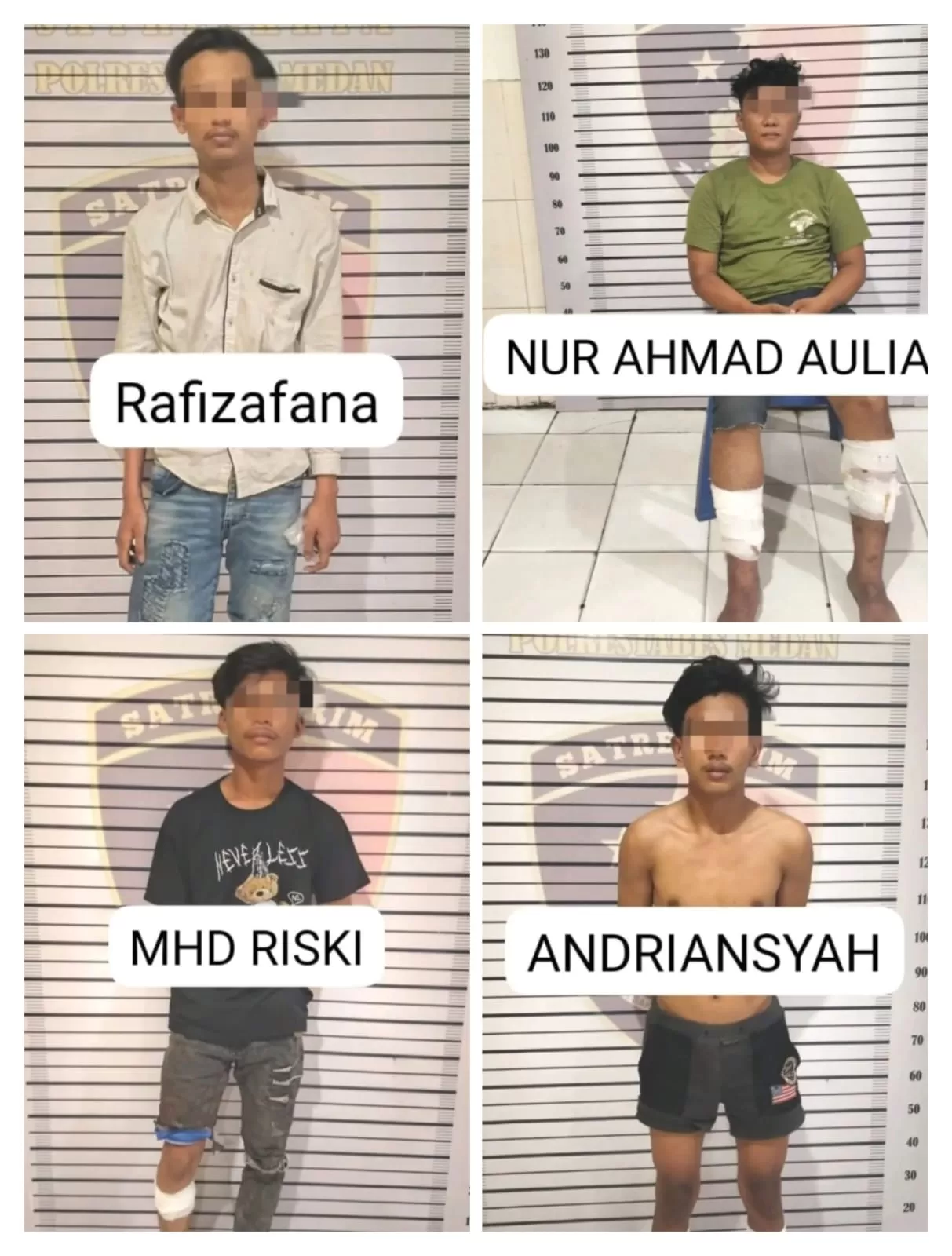 Tampang pelaku pembegalan yang tewaskan mahasiswa UMSU di Kota Medan (Dok Polda Sumatera Utara)